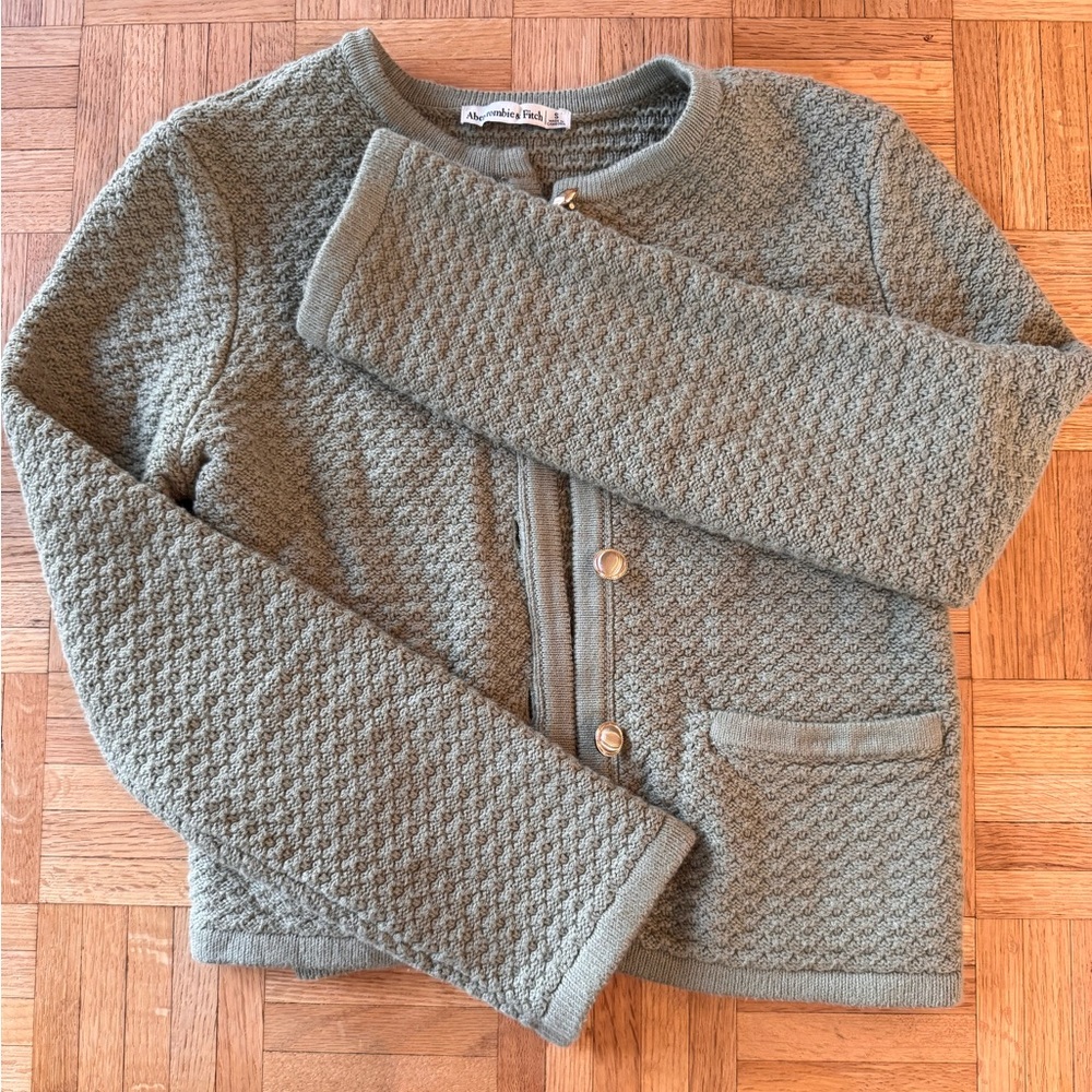 Abercrombie & Fitch Olive Knit Cardigan